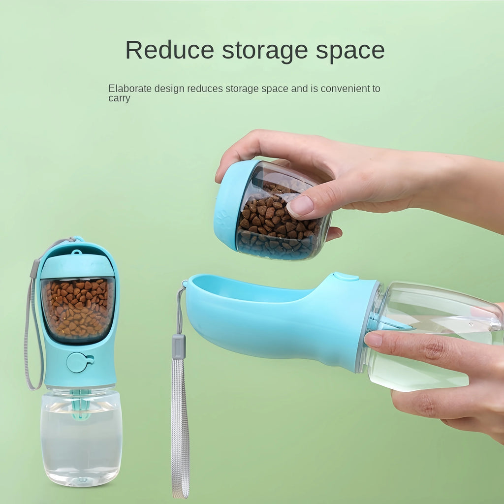 2-in-1 Dog Travel Water Bottle & Food Container